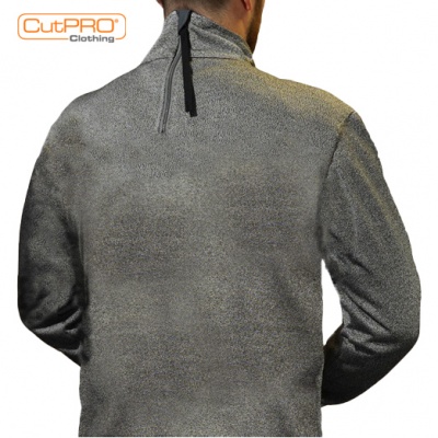 Turtleneck Top with Rear Half Zip and Thumbholes