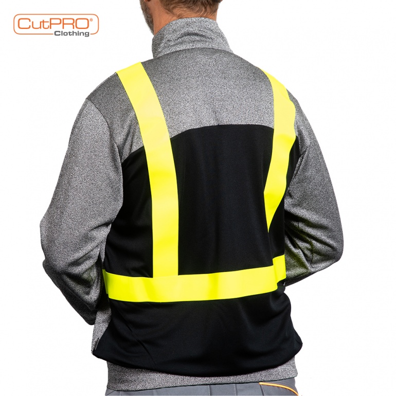 Cut Resistant Jackets Zipped with Hi Vis Tape rear